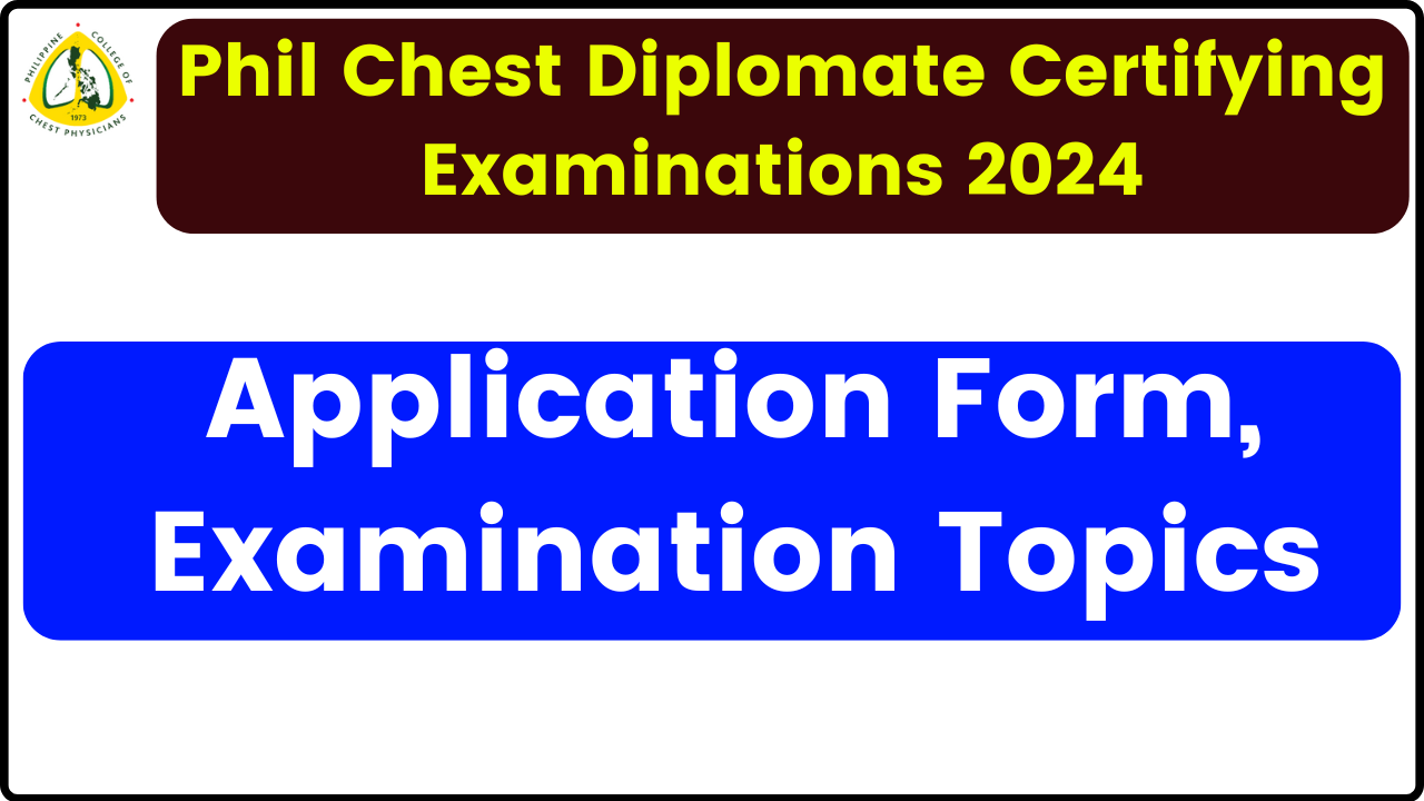 The Philippine College of Chest Physicians (PCCP) is set to conduct the 2024 Phil Chest Diplomate Certifying Examinations. The exams, which include hybrid written and oral components, require applicants to submit an online application and pay a fee of 10,000 Php. Eligibility criteria vary for new applicants, re-takers, and those under the Leniency Program. The application process and exam schedule are expected to be announced soon, likely in September 2024.